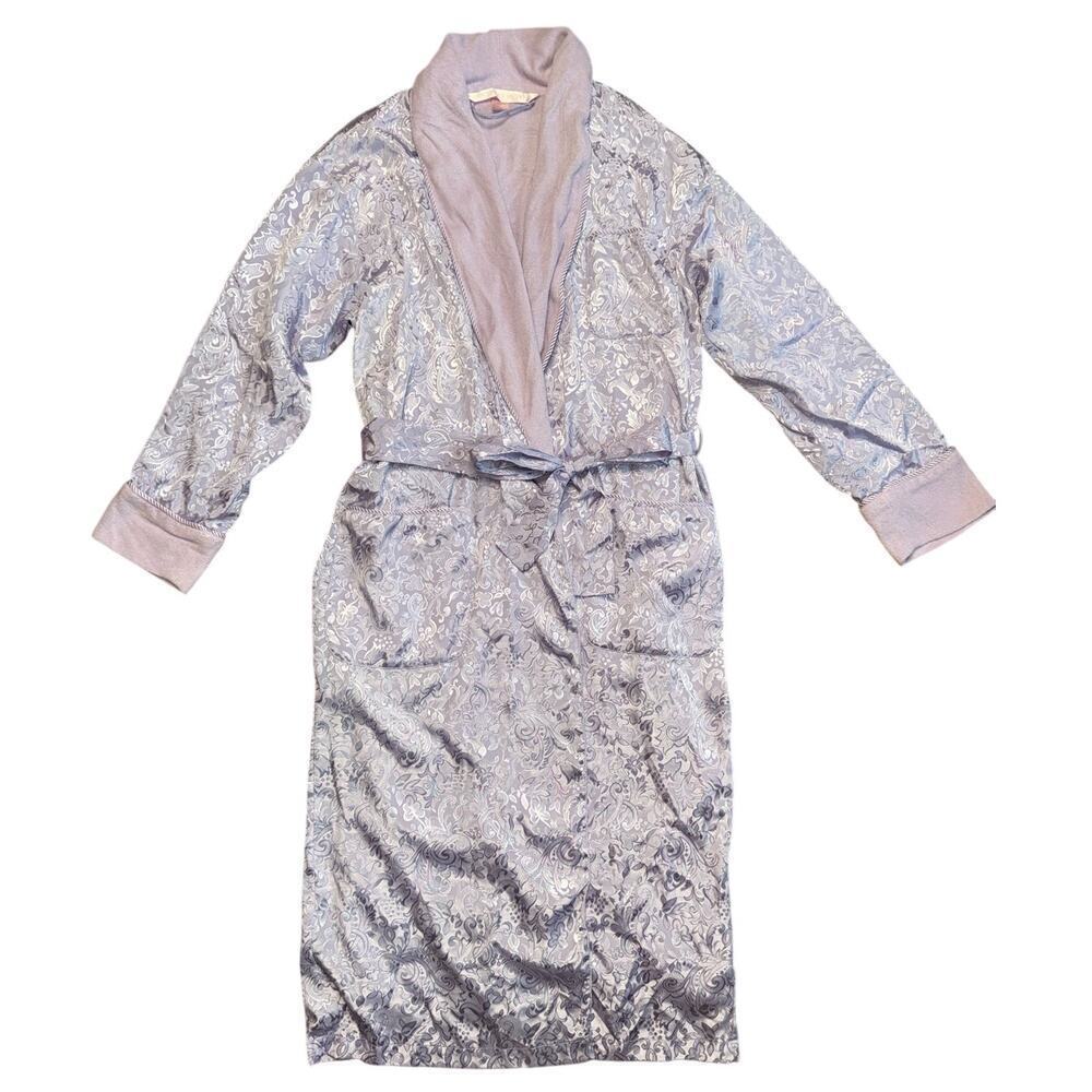 Vintage 90's Victoria’s Secret Lavender Floral Layered Glam Lounge Robe Size XS